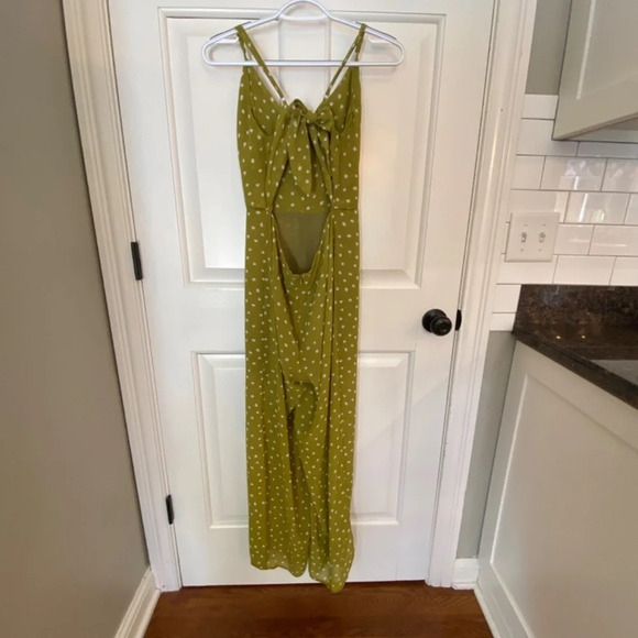 J.O.A. Strappy floral dot Jumpsuit Romper Green White 33598 - Picture 5 of 12